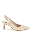 Slingback beige a punta con tacco medio Pittarello vera 3602
