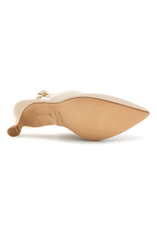Slingback beige a punta con tacco medio Pittarello vera 3602