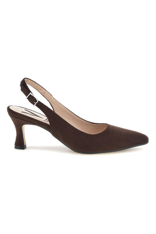 Slingback marroni a punta con tacco medio Pittarello vera 3602