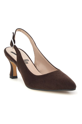 Slingback marroni a punta con tacco medio Pittarello vera 3602