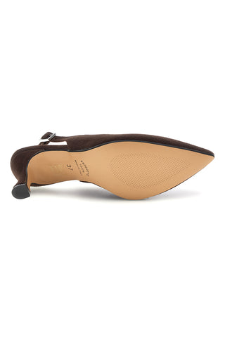 Slingback marroni a punta con tacco medio Pittarello vera 3602