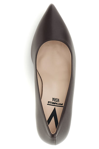 Décolleté marroni a punta con tacco medio Pittarello vera 3702