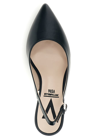 Décolleté nere a punta con cinturino slingback Pittarello Vera 3703
