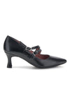 Schwarze Pumps mit doppeltem Riemchen Pittarello Glam 7362