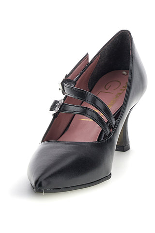 Schwarze Pumps mit doppeltem Riemchen Pittarello Glam 7362