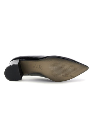 Schwarze, glänzende Pumps mit breitem Absatz – Pittarello glam 7043