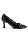 Schwarze, glänzende Pumps mit Absatz und Schnalle – Pittarello Glam 7407