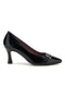 Schwarze, glänzende Pumps mit Absatz und Schnalle – Pittarello Glam 7407