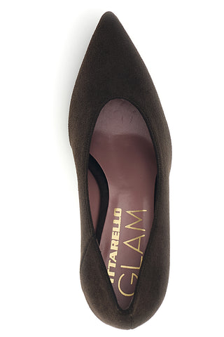 Dunkelbraune Pumps mit spitzer Zehenpartie – Pittarello Glam 7170
