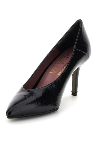 Schwarze, glänzende Pumps mit schmalem Absatz – Pittarello glam 7170