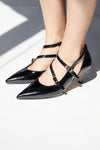 Schwarze Pumps mit Riemchen und Absatz von Francesca Gritti, Modell P6040