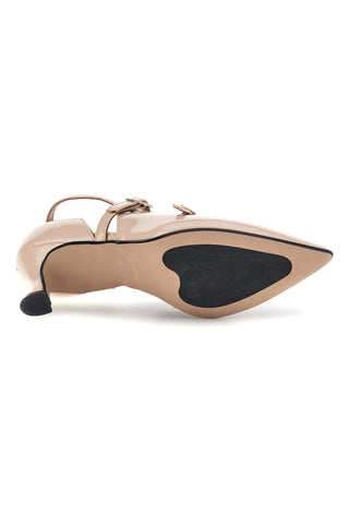 Nudefarbene Pumps mit Riemchen und Absatz von Francesca Gritti, Modell P6040