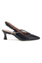 Schwarze Slingbacks mit Schmuckriemen und Absatz von Francesca Gritti 150