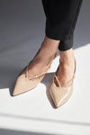 Beigefarbene Slingbacks mit Schmuckriemen und Absatz von Francesca Gritti 150