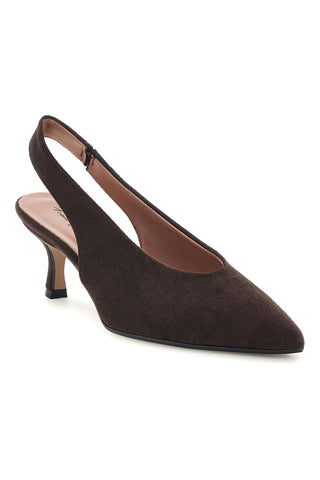 Dunkelbraune Slingbacks mit niedrigem Absatz von Francesca Gritti, Modell P6050