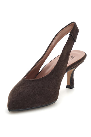 Dunkelbraune Slingbacks mit niedrigem Absatz von Francesca Gritti, Modell P6050