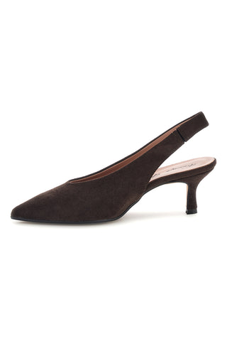 Dunkelbraune Slingbacks mit niedrigem Absatz von Francesca Gritti, Modell P6050