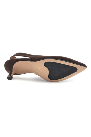 Dunkelbraune Slingbacks mit niedrigem Absatz von Francesca Gritti, Modell P6050