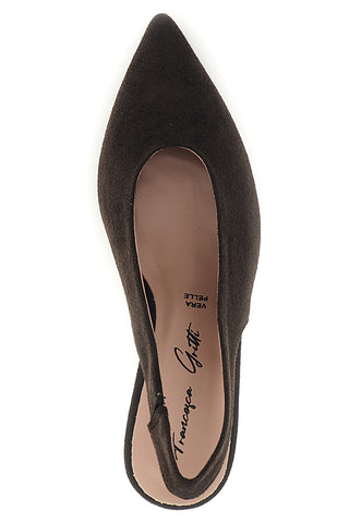 Dunkelbraune Slingbacks mit niedrigem Absatz von Francesca Gritti, Modell P6050
