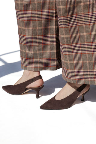 Dunkelbraune Slingbacks mit niedrigem Absatz von Francesca Gritti, Modell P6050