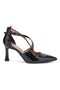 Schwarze Pumps mit gekreuzten Riemchen und Absatz von Francesca Gritti A78