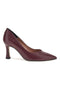 Bordeauxrote Pumps mit Absatz und spitzer Zehenpartie von Francesca Gritti 3354