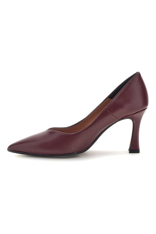 Bordeauxrote Pumps mit Absatz und spitzer Zehenpartie von Francesca Gritti 3354