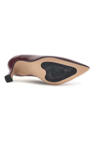 Bordeauxrote Pumps mit Absatz und spitzer Zehenpartie von Francesca Gritti 3354