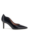 Schwarze Pumps mit geformtem Ausschnitt und Absatz von Francesca Gritti, Modell P7068
