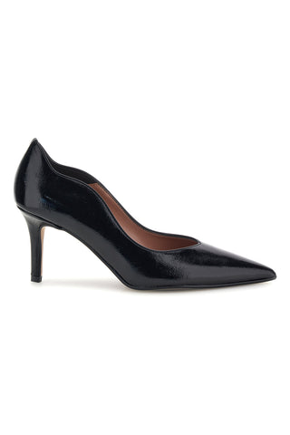 Schwarze Pumps mit geformtem Ausschnitt und Absatz von Francesca Gritti, Modell P7068
