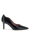 Schwarze Pumps mit geformtem Ausschnitt und Absatz von Francesca Gritti, Modell P7068