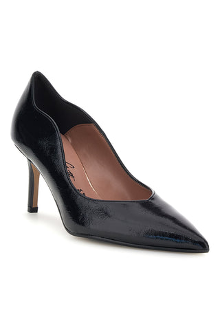 Schwarze Pumps mit geformtem Ausschnitt und Absatz von Francesca Gritti, Modell P7068