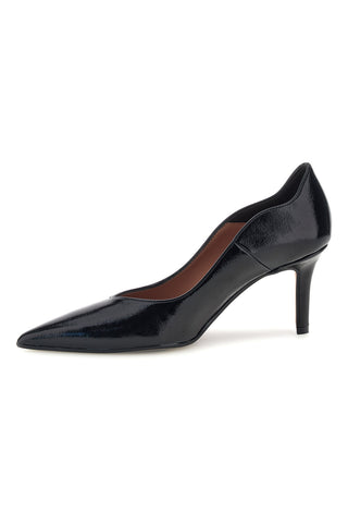 Schwarze Pumps mit geformtem Ausschnitt und Absatz von Francesca Gritti, Modell P7068