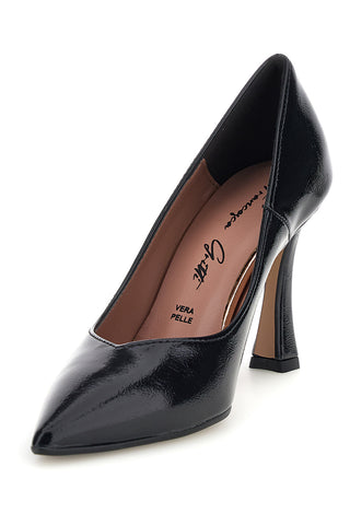 Schwarze Pumps mit Absatz und Lederinnensohle von Francesca Gritti 157