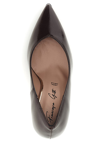 Dunkelbraune Pumps mit Absatz und Lederinnensohle von Francesca Gritti 157