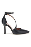 Schwarze Pumps mit Knöchelriemen und Absatz von Francesca Gritti, Modell P9021