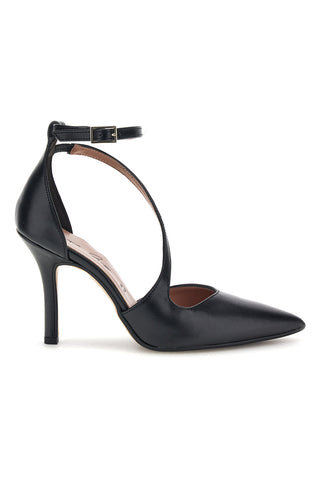 Schwarze Pumps mit Knöchelriemen und Absatz von Francesca Gritti, Modell P9021