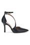Schwarze Pumps mit Knöchelriemen und Absatz von Francesca Gritti, Modell P9021