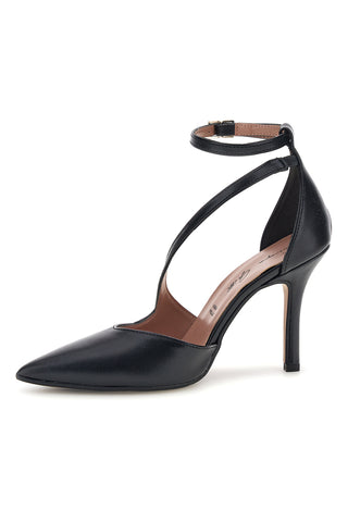 Schwarze Pumps mit Knöchelriemen und Absatz von Francesca Gritti, Modell P9021