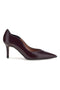 Bordeauxrote Pumps mit geformtem Ausschnitt und Absatz von Francesca Gritti, Modell P7068