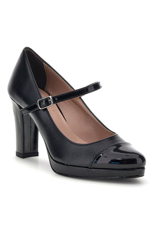 Schwarze Pumps mit Riemchen und breitem Absatz von Pittarello Glam 2567