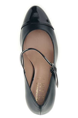 Schwarze Pumps mit Riemchen und breitem Absatz von Pittarello Glam 2567