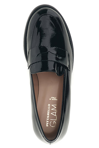 Mocassini neri in effetto vernice made in Italy Pittarello Glam 4067FR