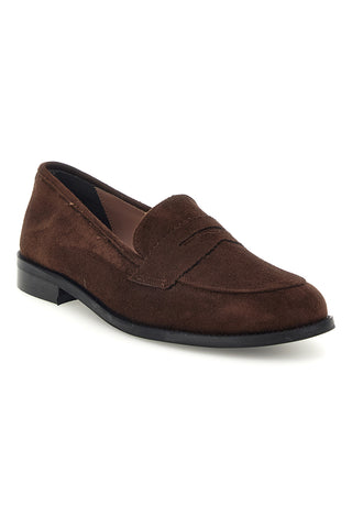 Mocassini marroni con effetto suede made in Italy Pittarello Glam 4071SC