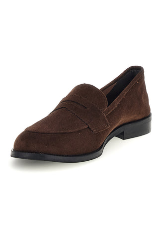 Mocassini marroni con effetto suede made in Italy Pittarello Glam 4071SC