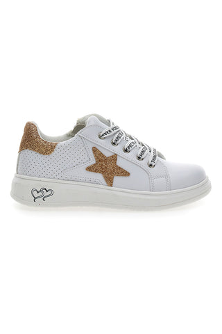 Sneakers Grazie 13580 Bianca con Stella Oro Glitter