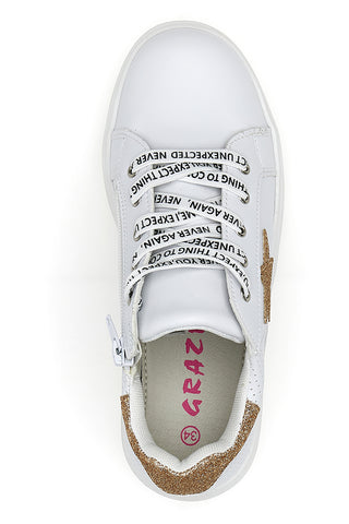 Grazie Sneakers 13580 Weiß mit goldenem Glitzerstern