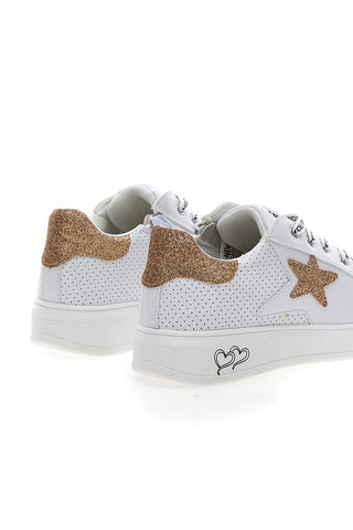 Grazie Sneakers 13580 Weiß mit goldenem Glitzerstern