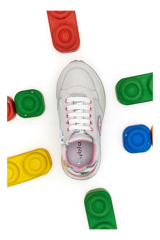 Byblos 154 Weiß Grau Rosa Freizeit-Sneaker