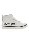 Byblos 122 hohe Sneakers aus weißem und schwarzem Canvas